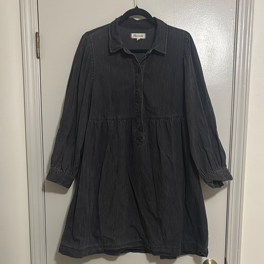 Madewell Gray Long Sleeve Denim mini dress